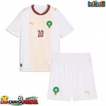 Camisa de Futebol Marrocos Brahim Diaz #10 Equipamento Secundário Infantil Mundo 2026 Manga Curta (+ Calças curtas)